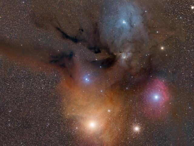 Colorful Clouds Near Rho Ophiuchi
