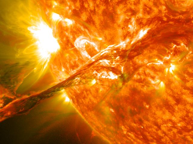 A Solar Filament Erupts