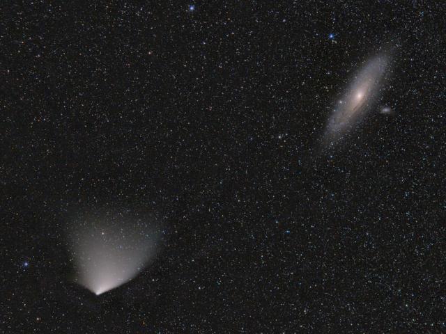 Comet PANSTARRS and the Andromeda Galaxy