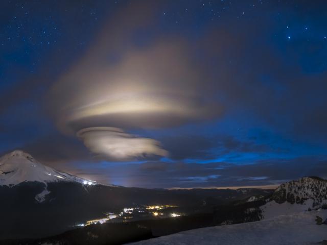 Mt Hood and a Lenticular Cloud
