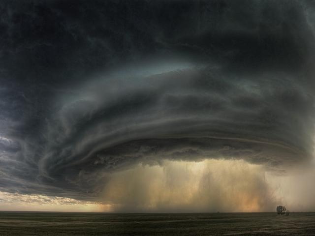 A Supercell Thunderstorm Cloud Over Montana