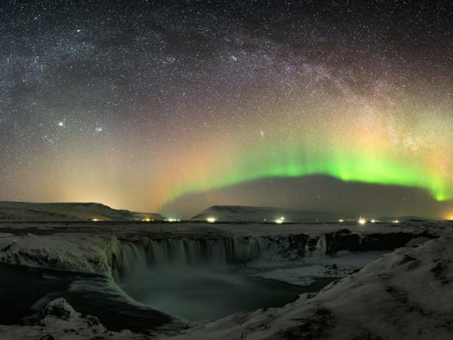 The Waterfall and the World at Night