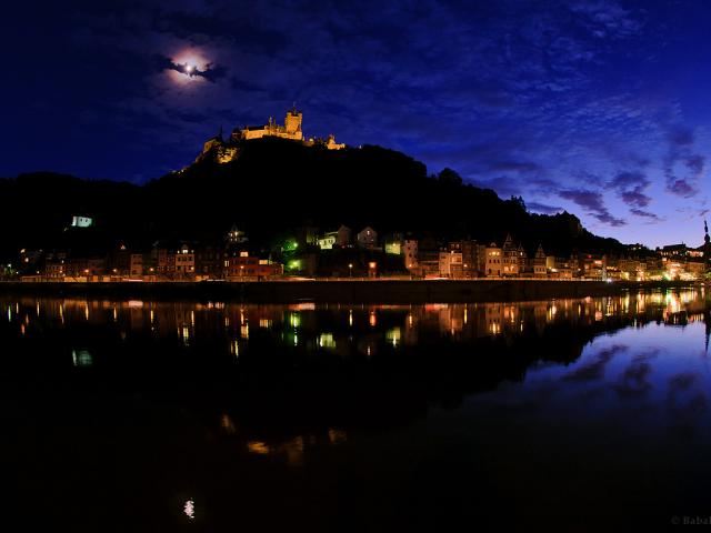 Lunar Corona over Cochem Castle