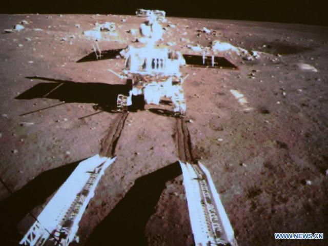 Yutu Rover Rolls onto the Moon
