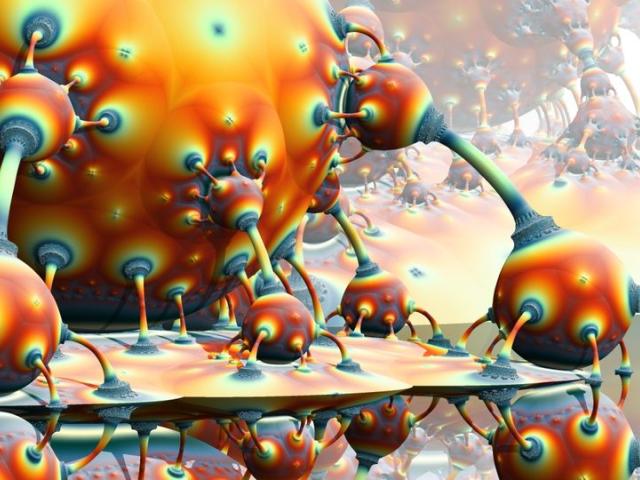 Quantum Steampunk Fantasy Fractal Landscape