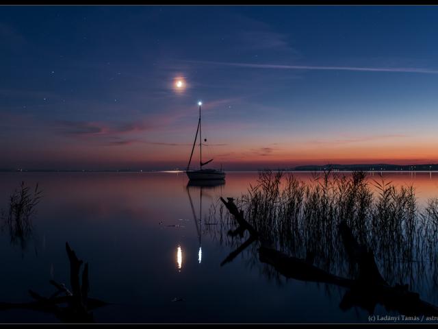 Mars, Antares, Moon, and Saturn