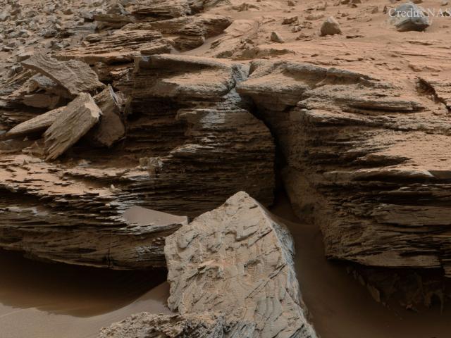 Layered Rocks near Mount Sharp on Mars