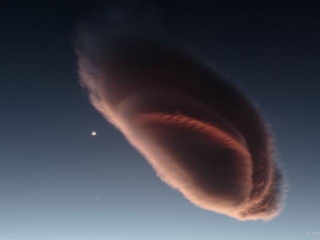 Lenticular Cloud, Moon, Mars, Venus