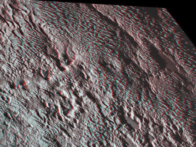 Pluto’s Bladed Terrain in 3D