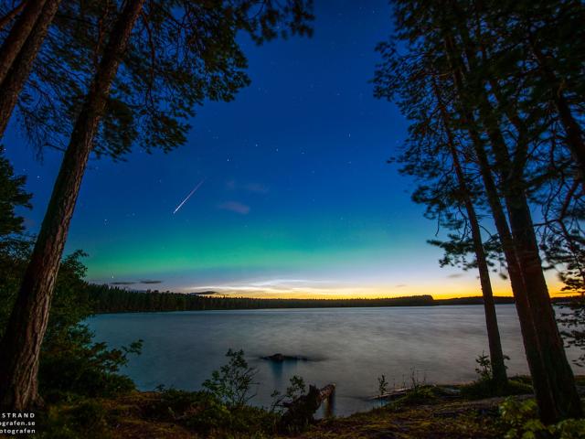 Perseid, Aurora, and Noctilucent Clouds