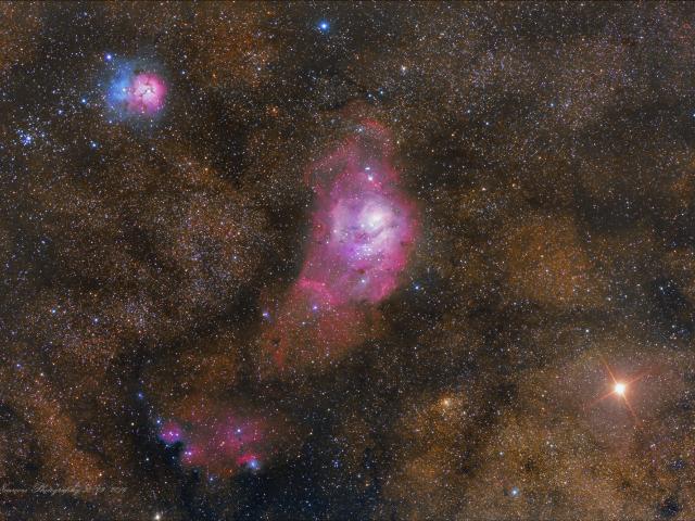 Trifid, Lagoon, and Mars