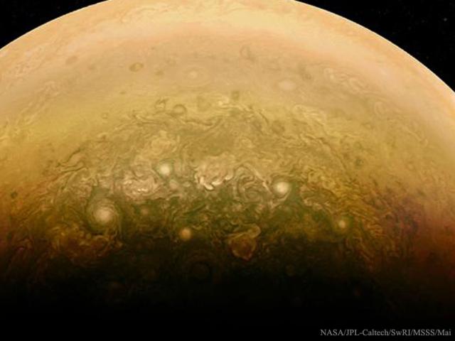 Clouds Near Jupiter’s South Pole from Juno