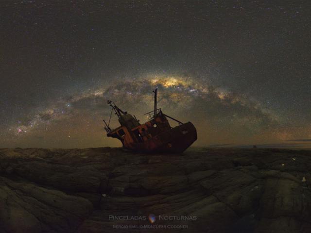 Milky Way over Shipwreck