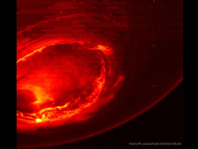 Aurora over Jupiter’s South Pole from Juno