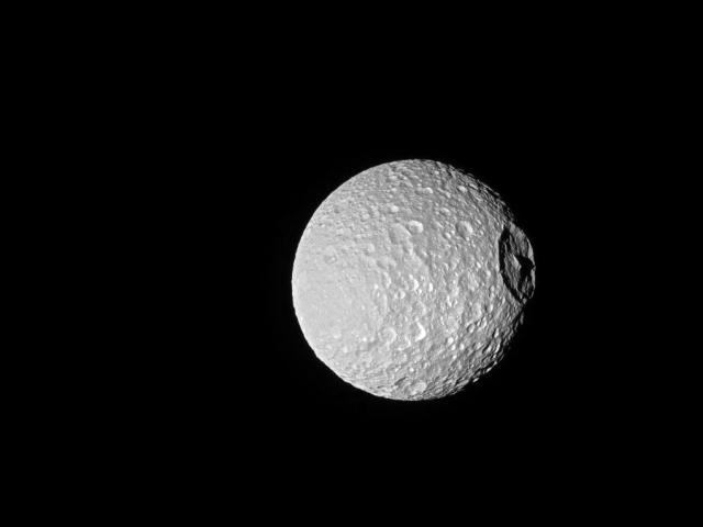 Mimas, Crater, and Mountain