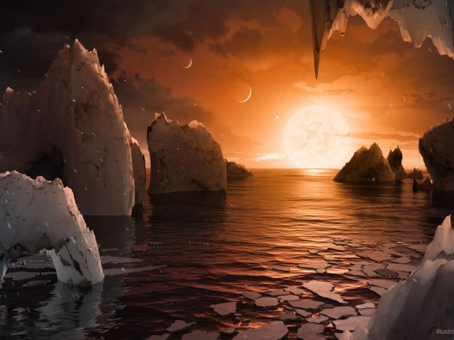 Artistic Impression: The Surface of TRAPPIST 1f