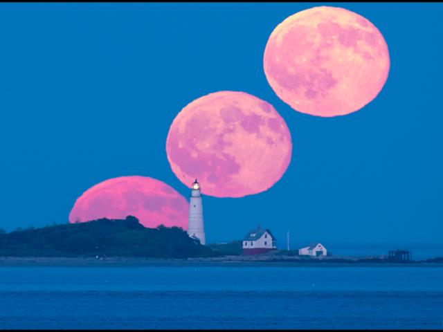 Full Moon and Boston Light