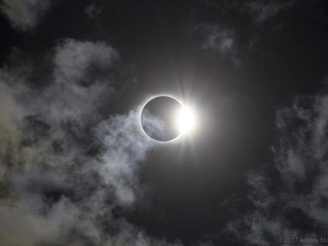 Diamond Ring in a Cloudy Sky
