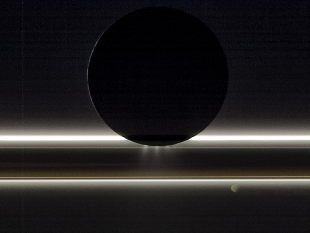 Enceladus in Silhouette
