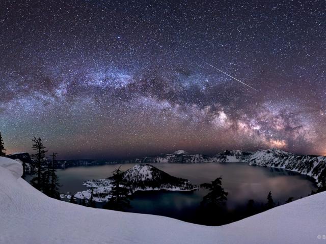 Meteor Over Crater Lake