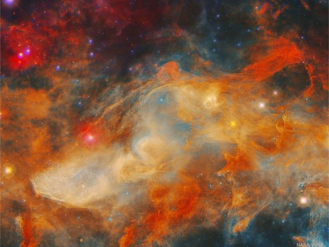 The Blue Horsehead Nebula in Infrared