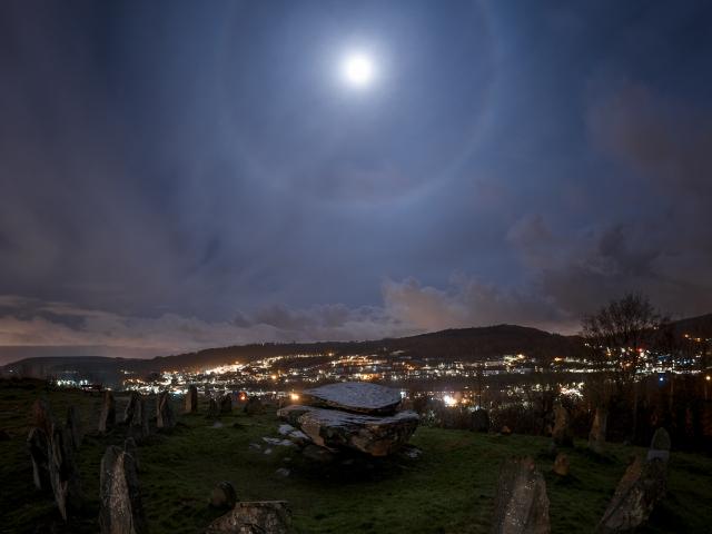 Moon Halo over Stone Circle