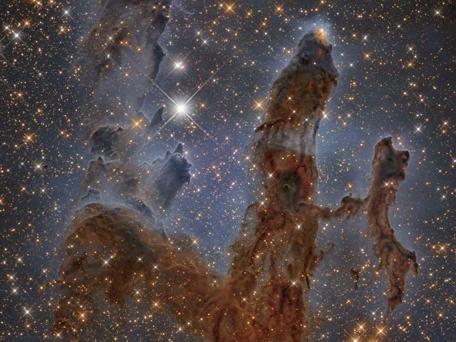 Pillars of the Eagle Nebula in Infrared