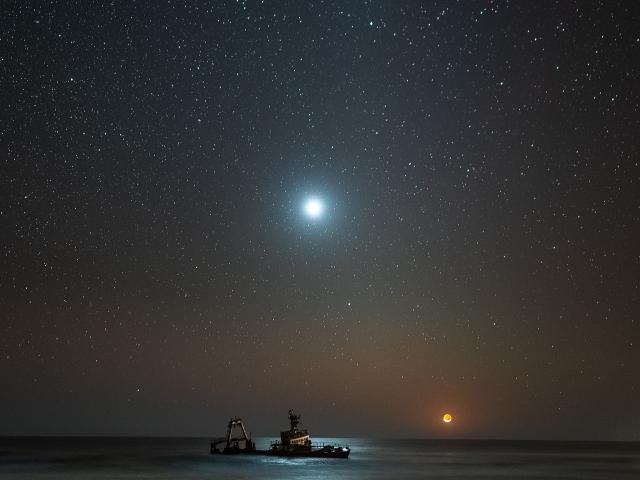 Shipwreck at Moonset
