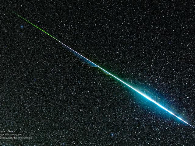 A Rainbow Geminid Meteor