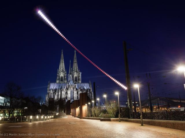Lunar Eclipse over Cologne Cathedral