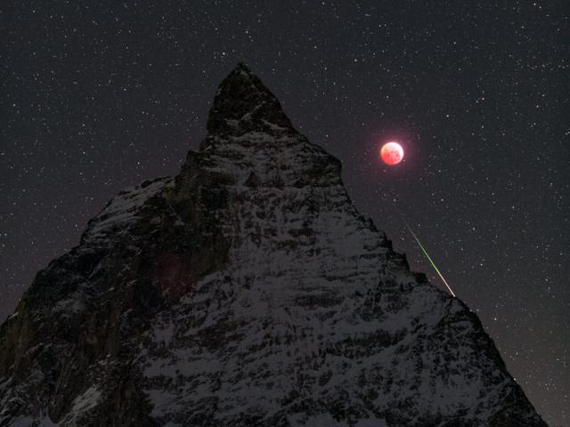 Matterhorn, Moon, and Meteor
