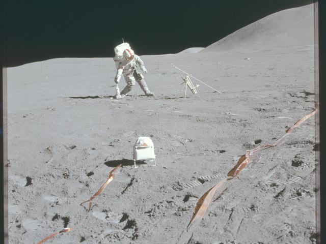 Astronaut Kicks Lunar Field Goal