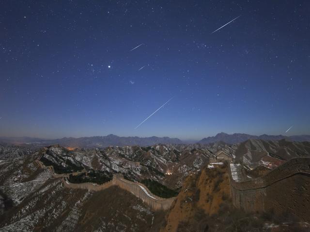 Quadrantids over the Great Wall