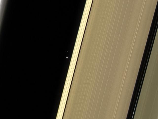 Earth and Moon through Saturn’s Rings