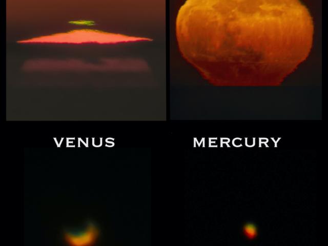 Green Flashes: Sun, Moon, Venus, Mercury