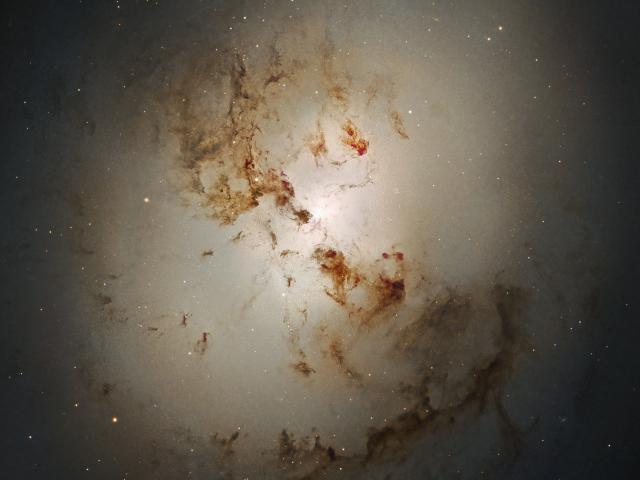 Central NGC 1316: After Galaxies Collide