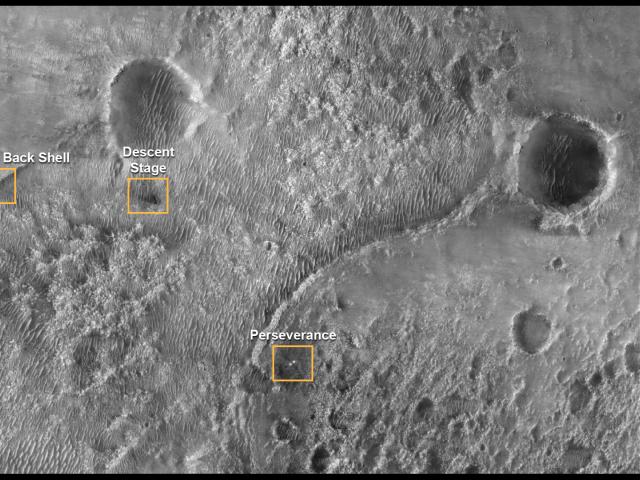 Perseverance Landing Site from Mars Reconnaissance Orbiter