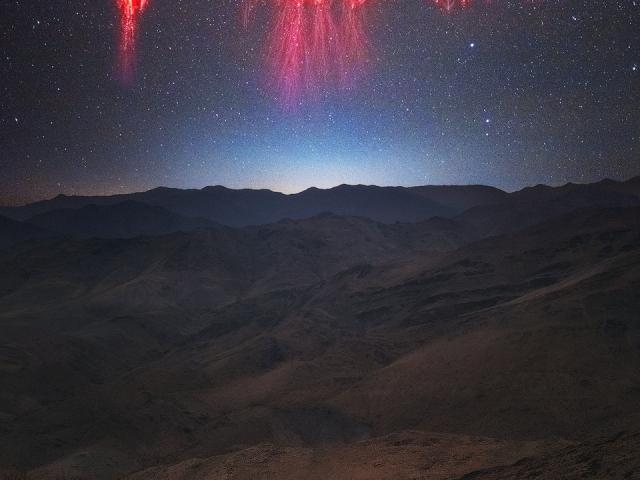 Red Sprite Lightning over the Andes