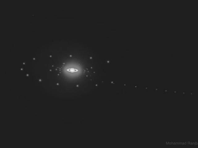 Saturn and Six Moons