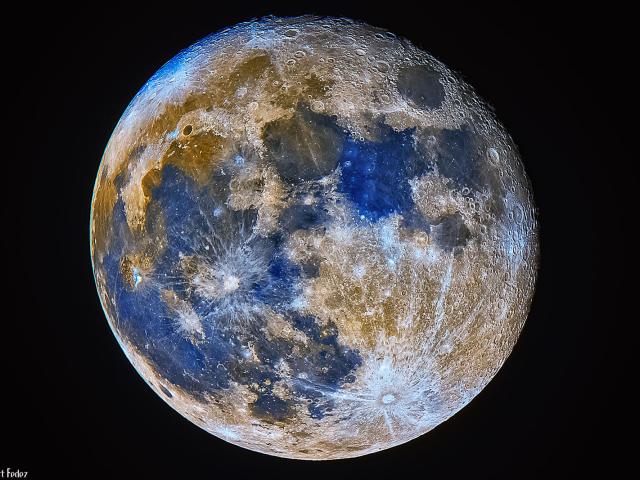 A Blue Moon in Exaggerated Colors