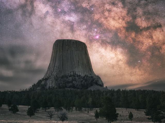 Milky Way over Devils Tower