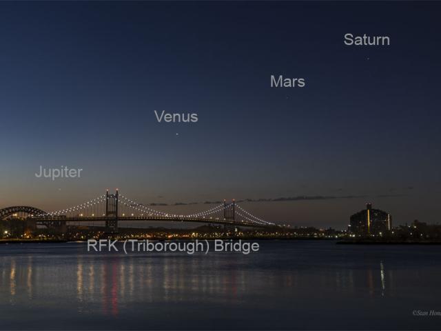 Planet Line over New York Bridge