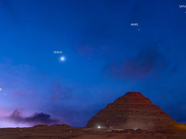 Planets Over Egyptian Pyramid