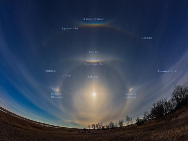 Ice Halos by Moonlight