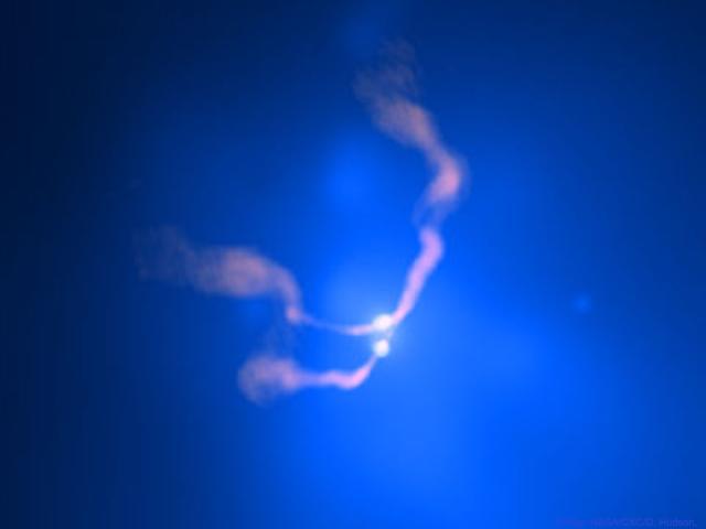 Two Black Holes Dancing in 3C 75
