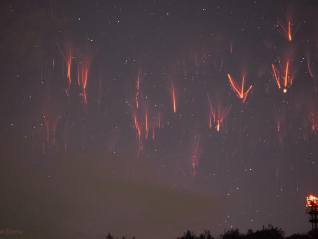 Red Sprite Lightning over the Czech Republic