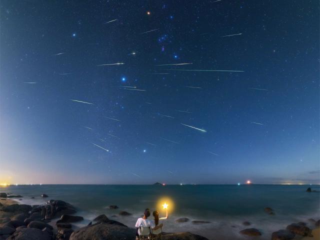 Leonid Meteors Through Orion