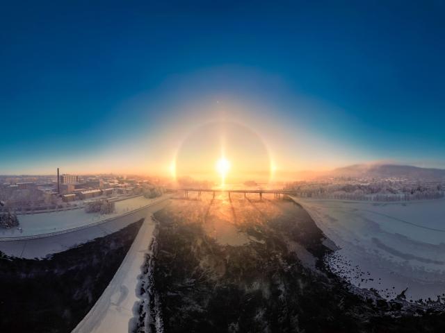 Sun Halo at Sixty-three Degrees North
