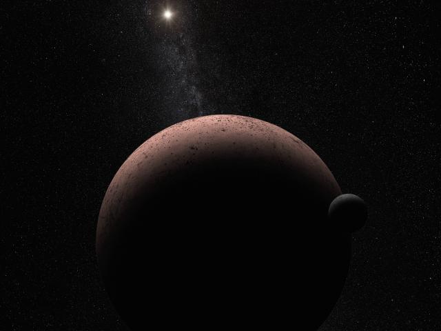 Moon over Makemake