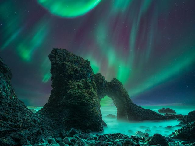 Spiral Aurora over Iceland